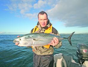 Mackerel tuna often grab plastics meant for snapper.